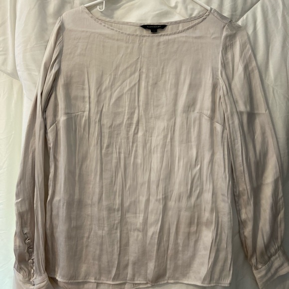 Silk White & Navy Blouse- Banana Republic - Picture 1 of 4